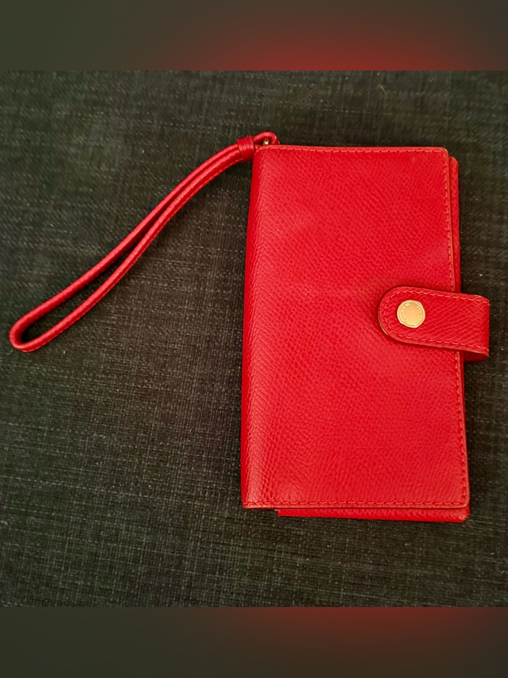 Coach Red Leather Wristlet Clutch